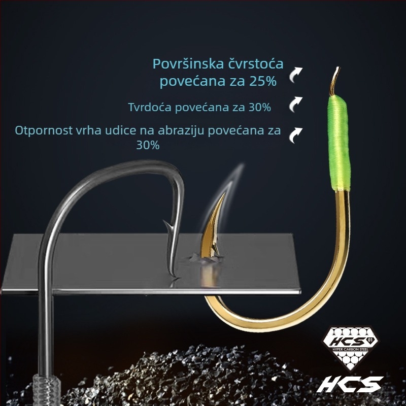 Ribolovni rig s dvostrukim udicama, bez čvora, od najlonske niti