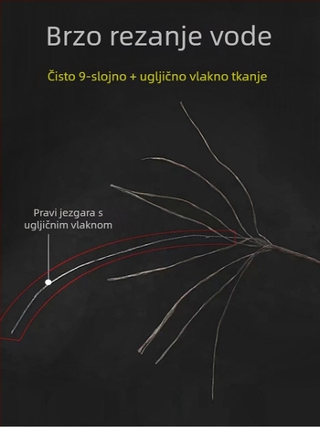 Ribolovna linija s karbonskim jezgrom, PE pletena, nosivost 5 kg, 100 komada u pakiranju, Tuohang