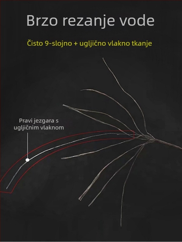 Ribolovna linija s karbonskim jezgrom, PE pletena, nosivost 5 kg, 100 komada u pakiranju, Tuohang