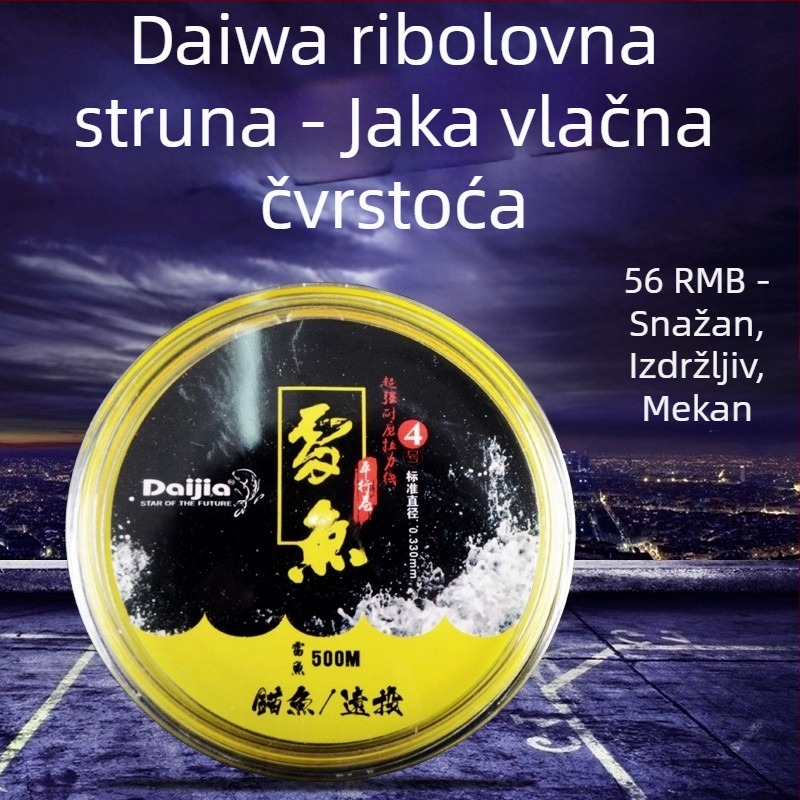 Daijia Leiyu 500 m visokokvalitetna najlonska glavna linija za morski ribolov, dugi domet bacanja, oprema za ribolov