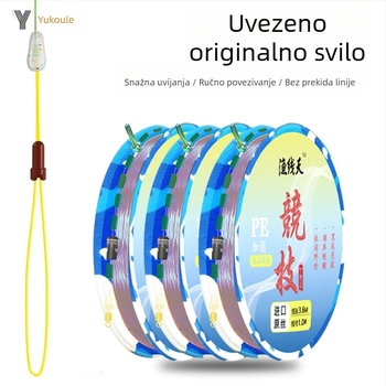 Set glavne ribolovne linije: materijal — najlon s uvezanom sirovom svilem; ukupna duljina 7,2 m; duljina linije 3,6–7,2 m; mjesto ribolova: Black Pit