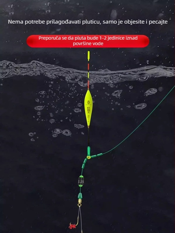Set linije za ribolov s vertikalnim plutačem i dvostrukim udicama, spreman za uporabu, glavna linija uključena (Materijal: svilnato cvijeće; Duljina: Drugo; Mjesto ribolova: Drugo)