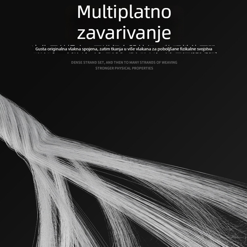 PE glavna ribolovna linija, pletena od 4 i 8 vlakana, duljina 1000 m, visoke napetosti, otporna na ugriz i abraziju