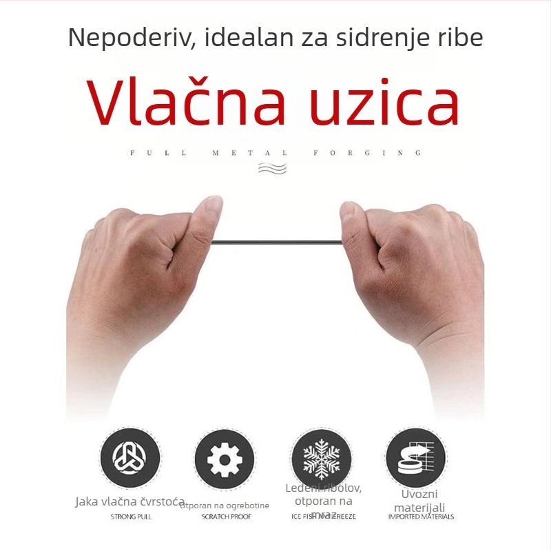 1,35 mm Dvostruki sloj Dyneema Pleteni Kabel s Tinovanim Cu Jadro, 2 Emajlirana Cu Žica za Napetost 120 kg