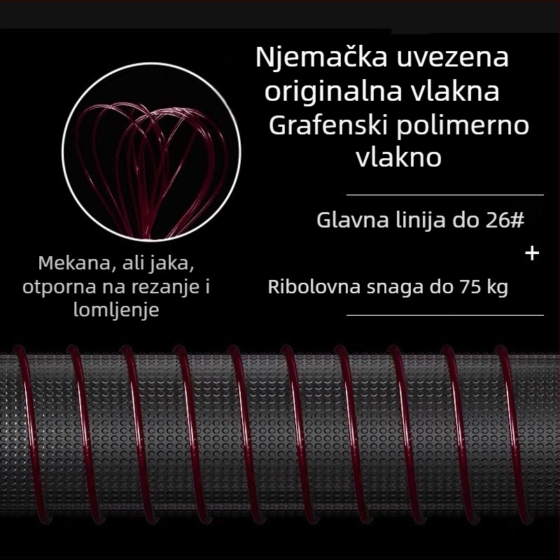 A60 najlon za ribolov – glavna linija za zelenog šurena, visoka napetost, vodilica za ribe s crvenom oznakom, crna bunar ribolovna linija
