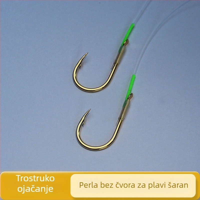 Ribolovna kuka s perlicama i linijom bez čvora, trostruko ojačana, lagana