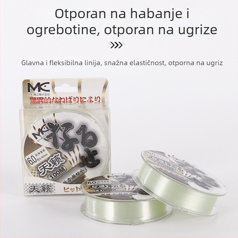 Glavna linija za ribolov od najlona – otporna na habanje, visoka prozirnost, Jinxin