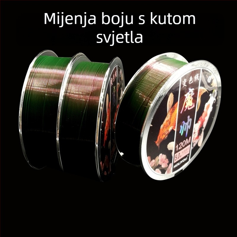 Glavna ribolovna linija, najlon, 120 m, super čvrsta, meka na dodir, kutija s 10 pretinaca