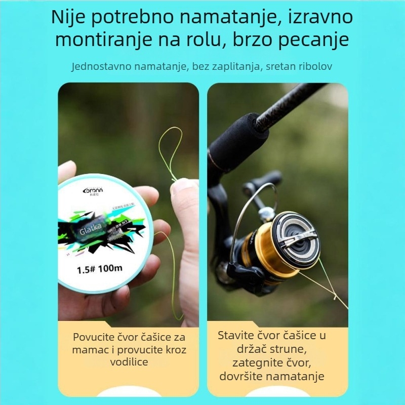 Set glavne linije za kameniti ribolov s gotovom najlonom i predvezi