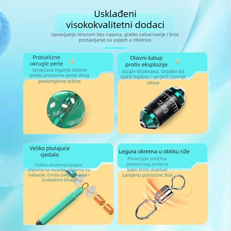 Set glavne linije za kameniti ribolov s gotovom najlonom i predvezi