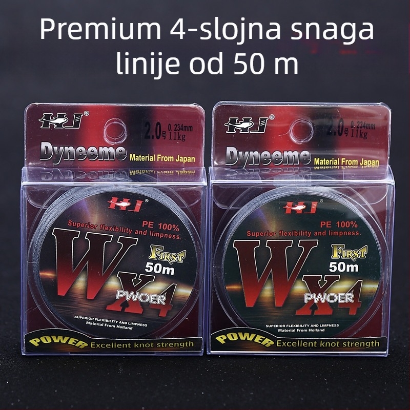 HJ PE glavna ribolovna linija, čvrstoća 9LB–97LB, pakiranje 10–300 kom, ribolovna linija