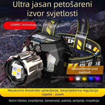 Čelna lampa s laserskim izvorom svjetla, plastično kućište, 7000mAh punjiva baterija, domet 100–200 m, pogodna za kampiranje i noćni ribolov (ključne specifikacije: 7000mAh punjiva baterija, laserski izvor svjetla, domet 100–200 m, plastično kućište, kampi