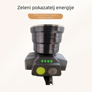 Xilige LED čelna lampica 21700, punjiva, nosiva na glavi, duga laserska zraka, domet 500–1000 m, trajanje 20–40 sati, model 608