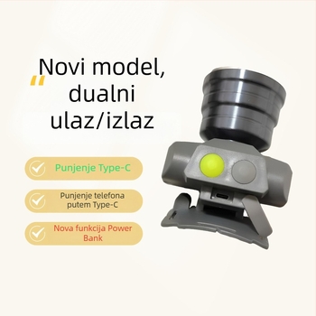Xilige LED čelna lampica 21700, punjiva, nosiva na glavi, duga laserska zraka, domet 500–1000 m, trajanje 20–40 sati, model 608