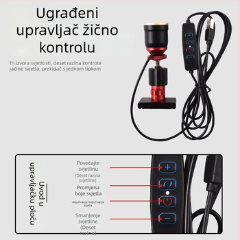 Lampa za ribolov od aluminijske legure s podesivim zumom, plavo-žuto svjetlo, žarulja + LED, vanjsko napajanje, domet 100–200 m