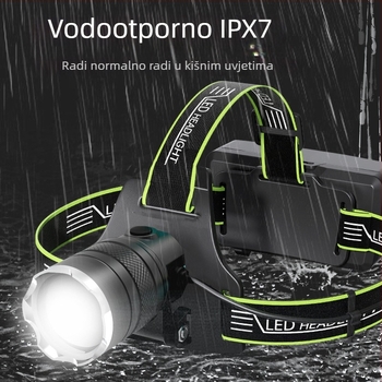 Field Path LED čelna svjetiljka od aluminijske legure s podesivim fokusom, punjiva, 10W, 2400mAh, nosiva na glavi, domet 200–500 m
