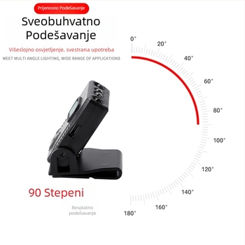 LED čelna lampica s USB punjenjem, 5W, baterija cca 500 mAh, vodootporna, 360° rotacija, za noćno pecanje