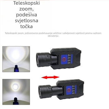 Star Warrior LED lampica za kapu s kopčom, aluminijska legura + ABS, 3W, kapacitet baterije 1500, domet 200-500 m