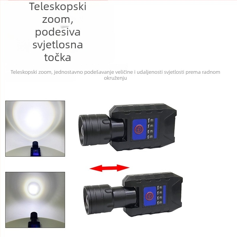 Star Warrior LED lampica za kapu s kopčom, aluminijska legura + ABS, 3W, kapacitet baterije 1500, domet 200-500 m