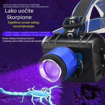Čelna lampica za kampiranje s dvostrukim izvorom svjetla, USB punjenje, senzor aktivacije, 20W, baterija 1500 mAh, domet preko 500 m