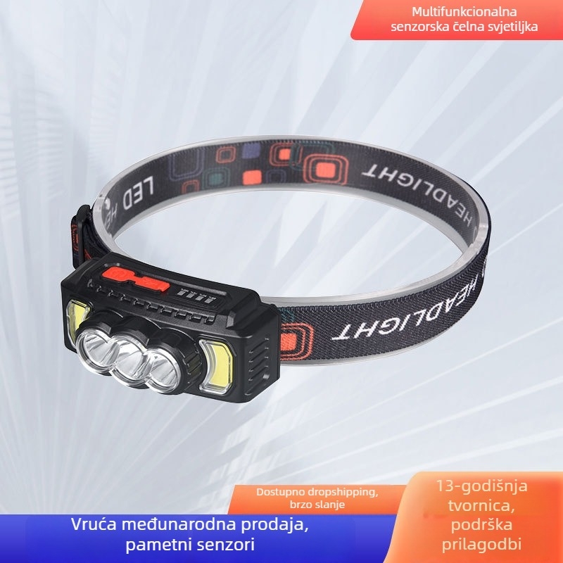 LED punjiva čelna lampa, model 810, težina 155 g, vodootporna, domet svjetla 100 m, vrijeme rada 3–5 sati