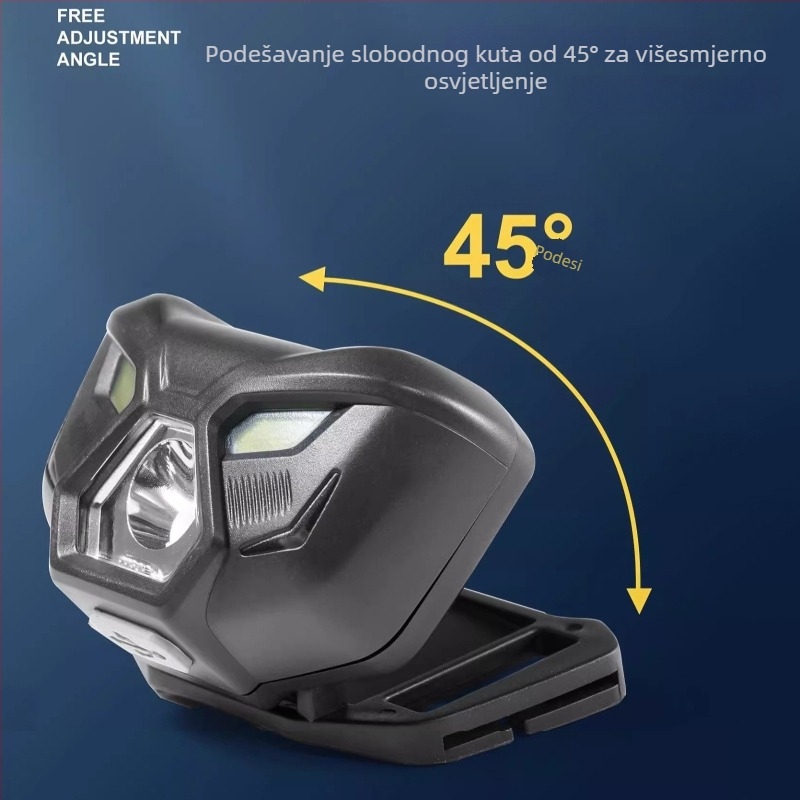 LED čelna lampica za vanjsku upotrebu, punjiva, vodootporna, domet snopa 200 m, trajanje osvjetljenja 5–10 sati