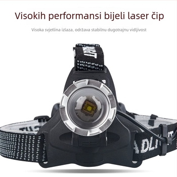 LED čelna lampica s USB punjenjem, prilagodljivo fokusiranje, vodootporna, domet do 500 m