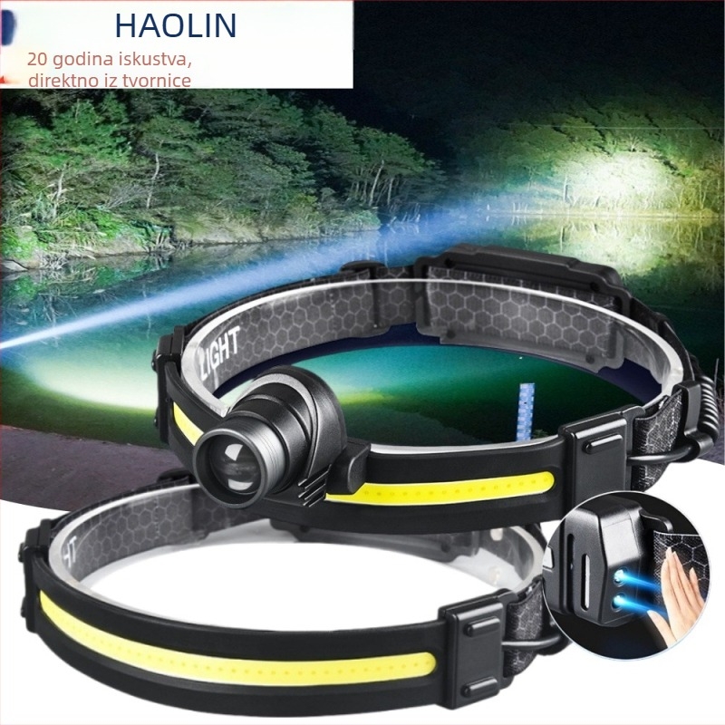 Vanjska LED čelna svjetiljka sa zumom, aluminijska legura, punjiva, domet 100–200 m
