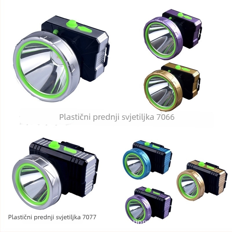 Janomine LED čelna svjetiljka | 20W, 3800mAh punjiva, doseg 200-500 m, ručno okretno napajanje, uključuje punjač