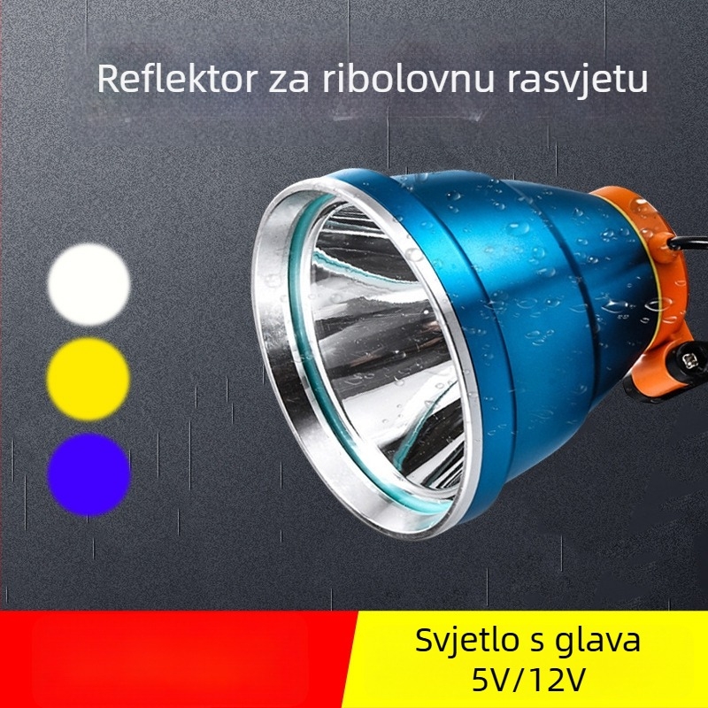 Riblova LED noćna svjetiljka - aluminijska legura, potreban vanjski izvor napajanja, LED izvor, domet 100-200 m, Fisherman's Treasure