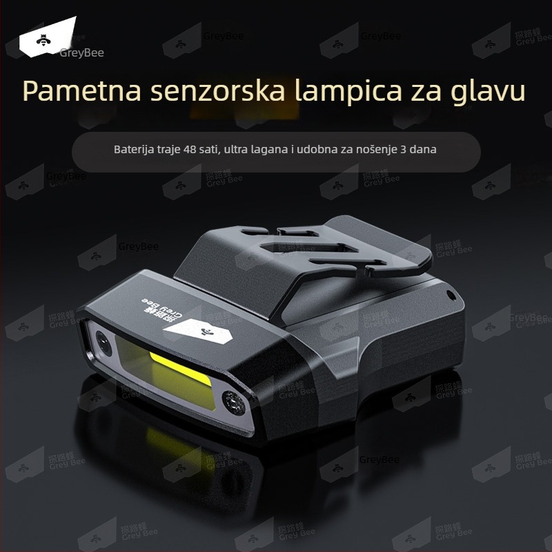 Noćna ribarska čelna lampica s klipom na kapu – LED, vodootporna, domet 100 m, radni vijek 48 h, težina 37,7 g