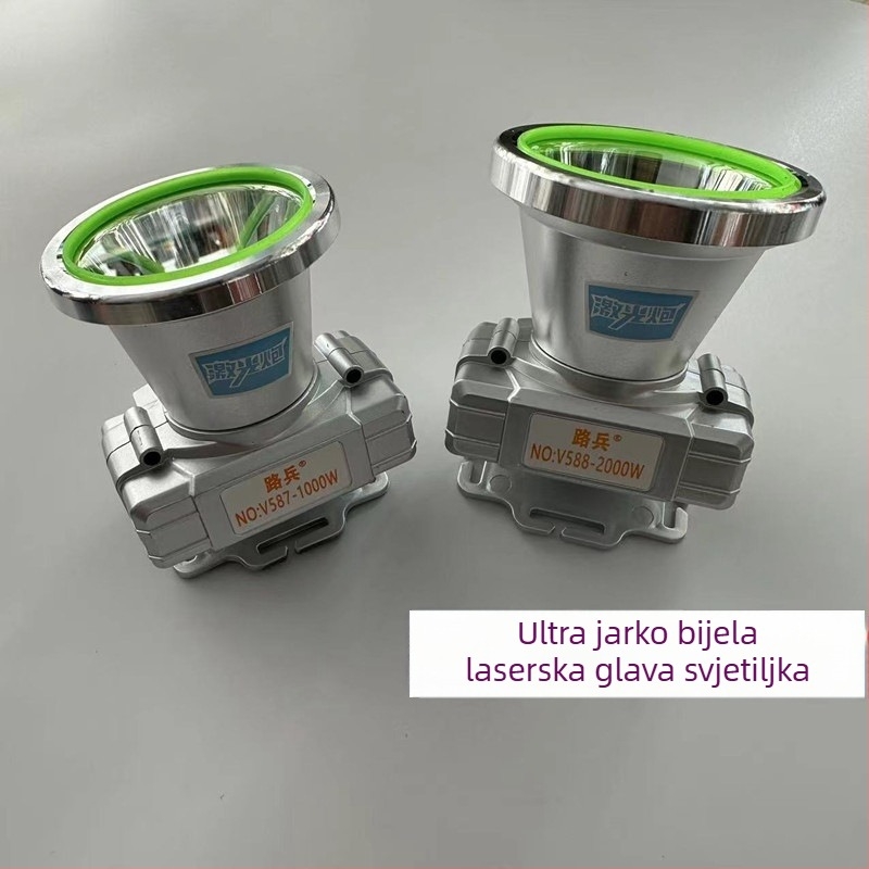 Laserna čelna lampica, punjiva, 30W, 6000mAh, aluminijska legura, domet 100–200 m