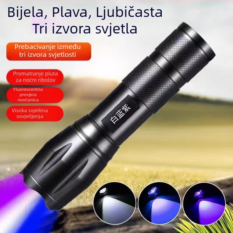 Ručna LED svjetiljka - 10W LED, 2400 mAh, LED život 100000 sati, 18650 ćelija, aluminijsko kućište