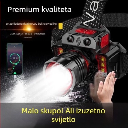 Napajana LED čelna svjetiljka za planinarenje