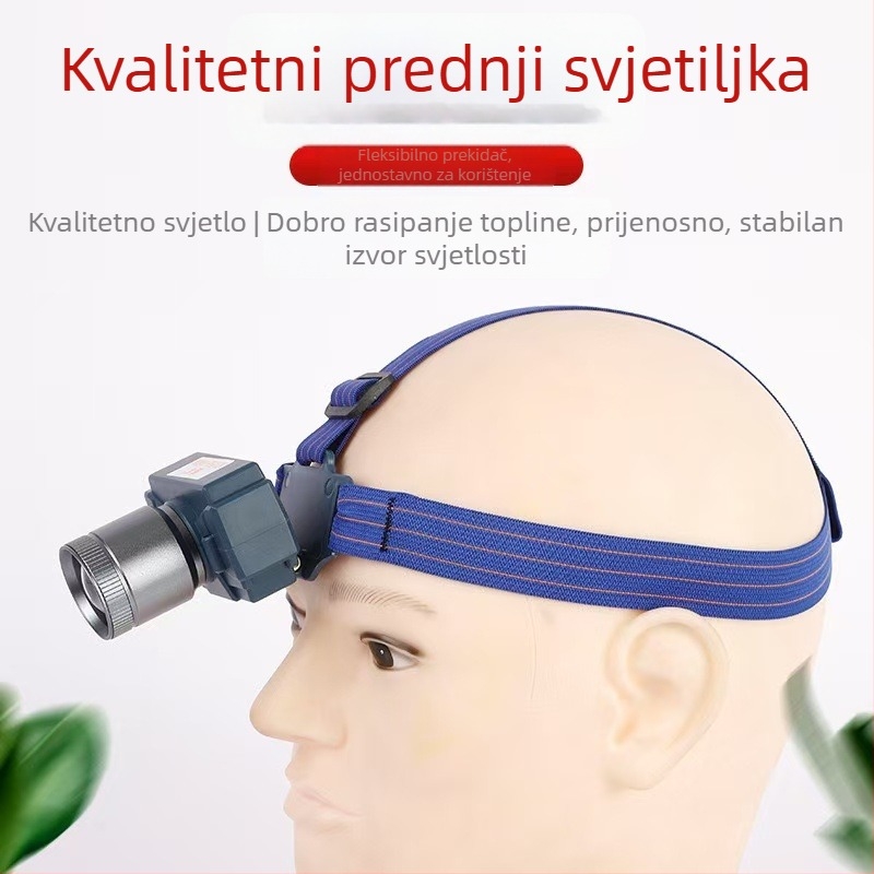 Čelna LED rudarska svjetiljka, punjiva, baterija 2000 mAh, 15W, 360° okret, ručna energija, uključeno punjač