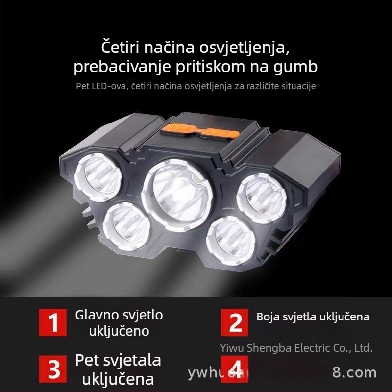 LED čelna lampa, punjiva, vodootporna, domet 100 m, trajanje rada 3 sata, nosiva na glavi