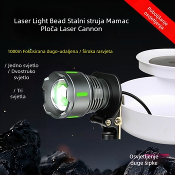 Glava lampe za noćni ribolov s USB vanjskim napajanjem, konstantan struja, 5V podesivo fokusiranje, tri LED izvora, domet 200–500 m