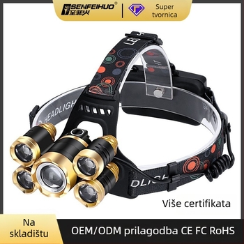 LED čelna lampica i traži svjetlost, kućište od aluminijske legure, 30W, 18650 Li-ion baterija, domet do 200 m