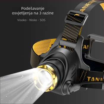 Čelna LED lampica za vanjsku upotrebu (1200mAh, 10W, punjenje, LED, domet 100–200 m)
