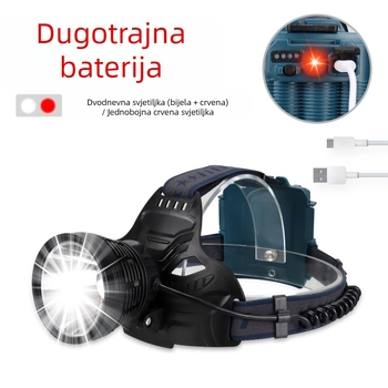 Skywolfeye Čelna lampa, 3×18650 baterije, 30W LED, aluminijsko kućište, uključen punjač, domet >500 m