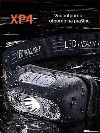LED čelna svjetiljka – punjiva, na glavi, vodootporna, domet 10 m, trajanje 3–10 h