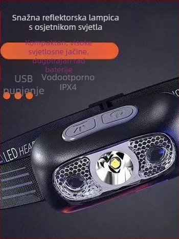 LED čelna svjetiljka – punjiva, na glavi, vodootporna, domet 10 m, trajanje 3–10 h