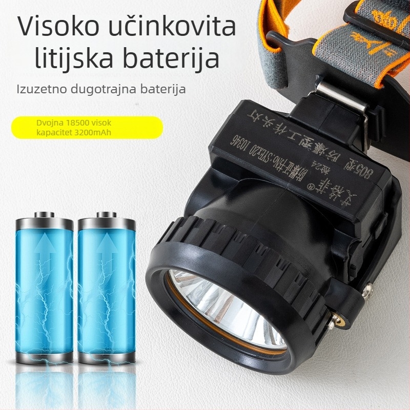 Egfei eksplozijski otporna čelna LED lampica za ronjenje, 38W, 3200mAh, punjiva, vodootporna, domet više od 500 m