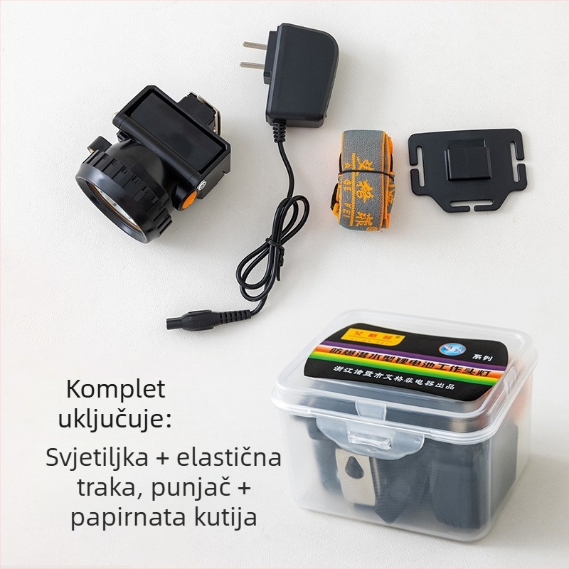 Egfei eksplozijski otporna čelna LED lampica za ronjenje, 38W, 3200mAh, punjiva, vodootporna, domet više od 500 m