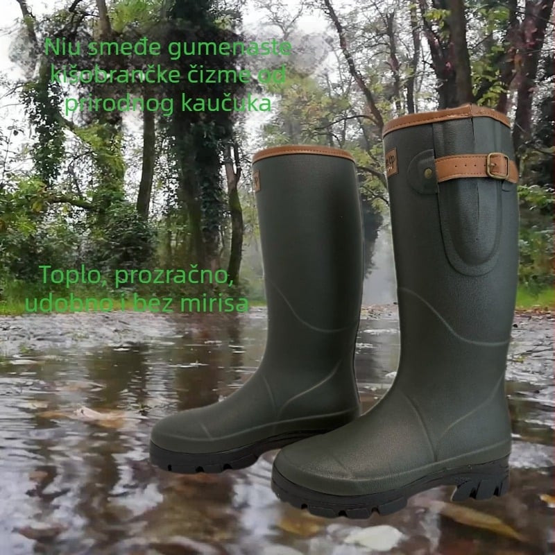 Gumene čizme za kišu od kaučuka, visok vrat, kopča, unisex, vodootporne, protuklizne