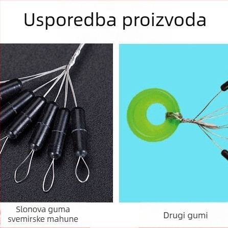 Gumeni Space Bead za ribolov, cilindrični ovalni oblik, pakiranje 6+1