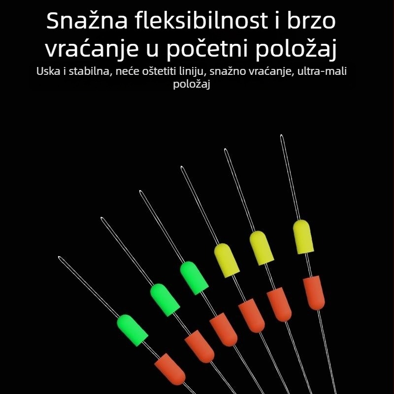 Set ribarske linije s kliznim plovcima, pamucni čvorovi, dvostruka polukružna zrna za duga bacanja, dvostruki pozicijski zaustavljači — Materijal: svila cvijeta; Podrijetlo: Drugo