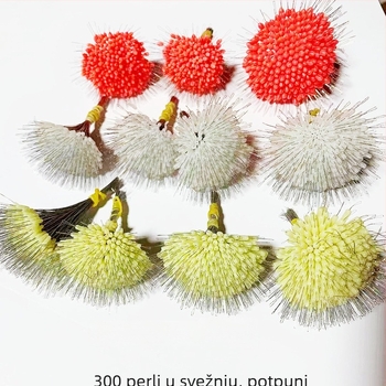 Silikonske svemirske perle – bulk set za ribolovnu liniju, boje Crystal Green, Shadowless Beige, Milky White, Fruit Green, Black Vinyl