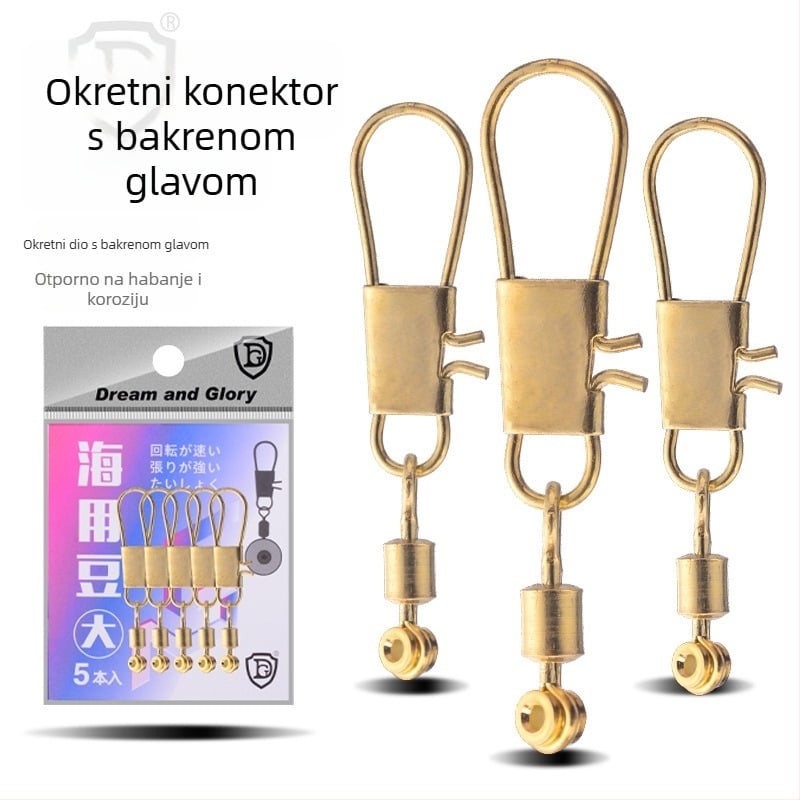 Set za morski ribolov s bakrenom glavom: svemirske perle, prsten u obliku osmice, veliki trbušni plovak, vanjski APO konektor