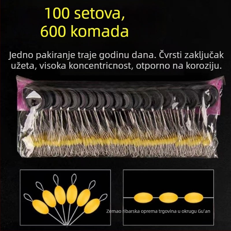 Set za ribolovnu liniju sa silikonskim zaključavajućim perlama, zrnima telećeg tetiva i malim dodacima